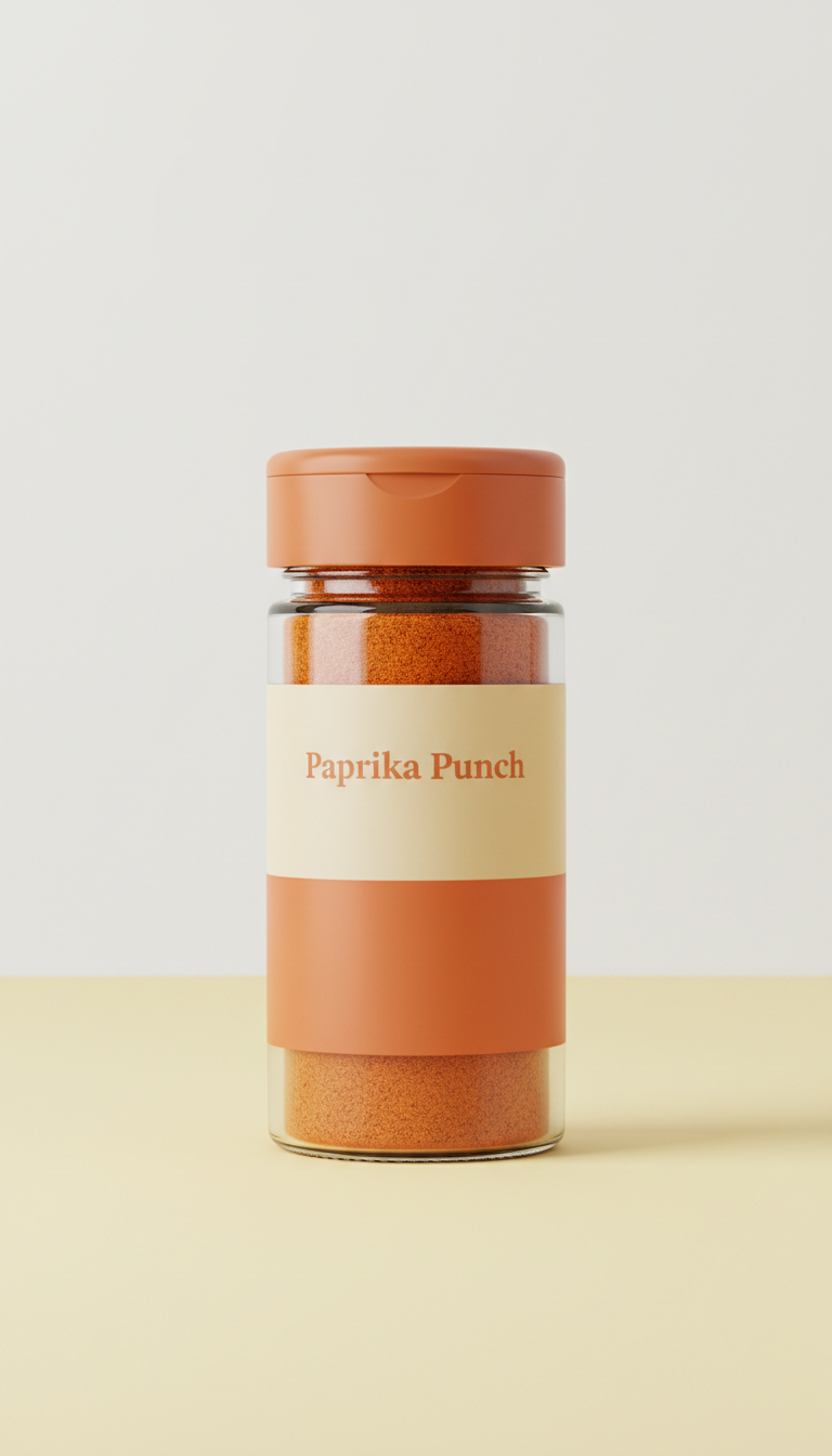Paprika Punch glass spice jar
